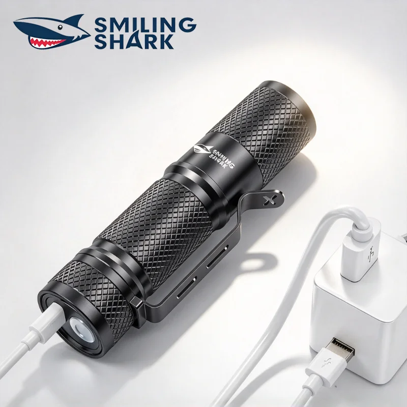 Edc Carry Clip - SMILING SHARK – сверхмощный мини-фонарик с
